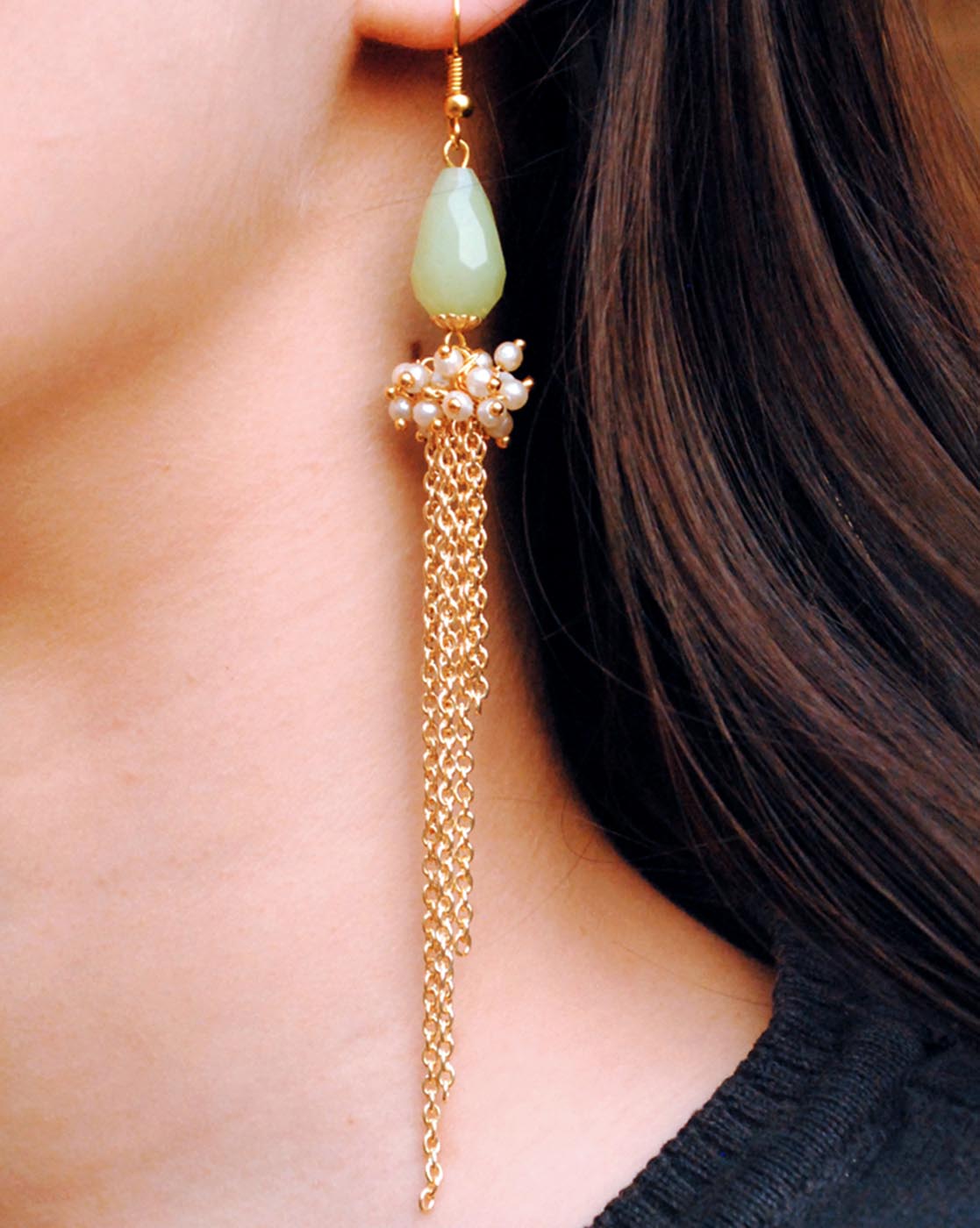 The Green Cascade Earrings