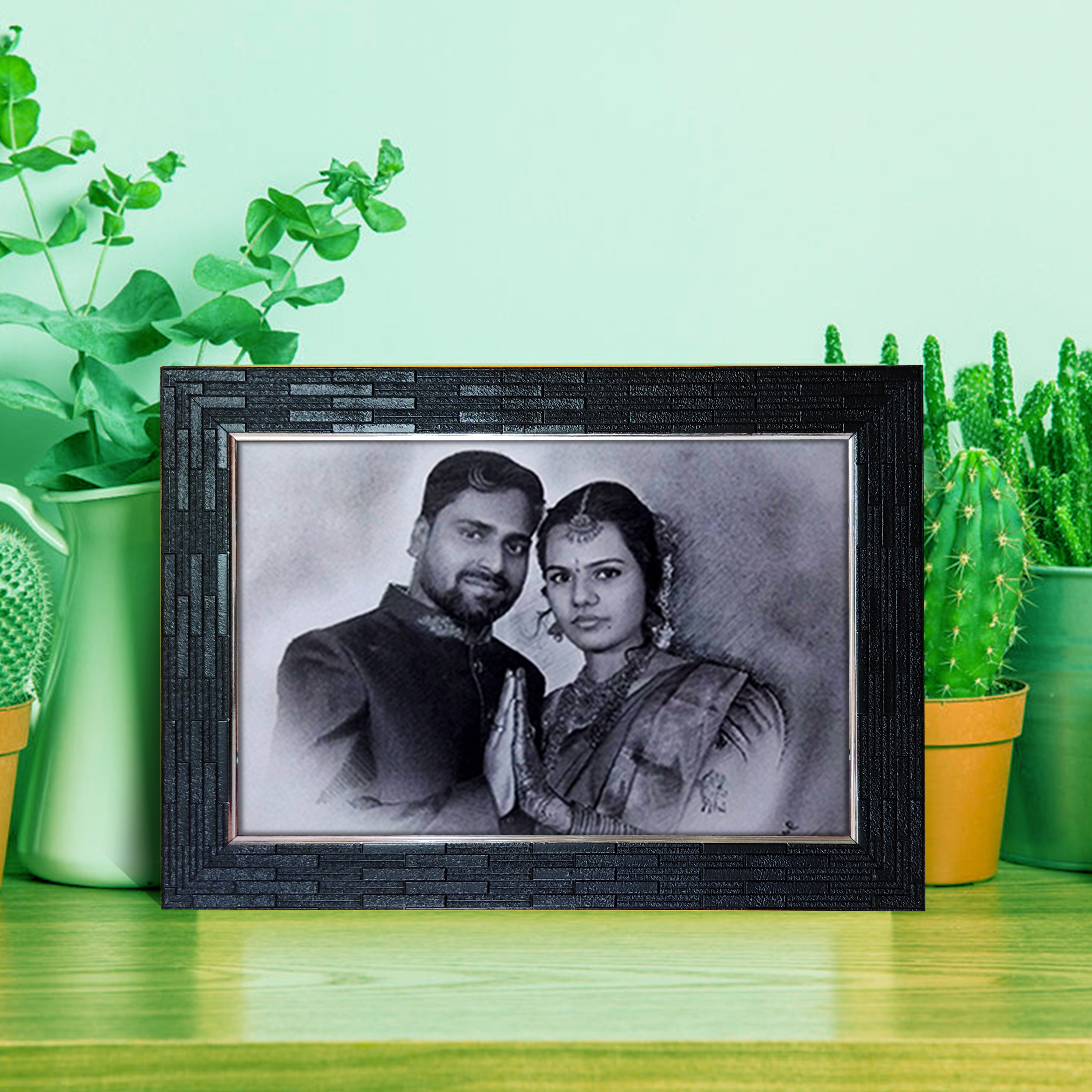 Couple Pencil Art Frame 01