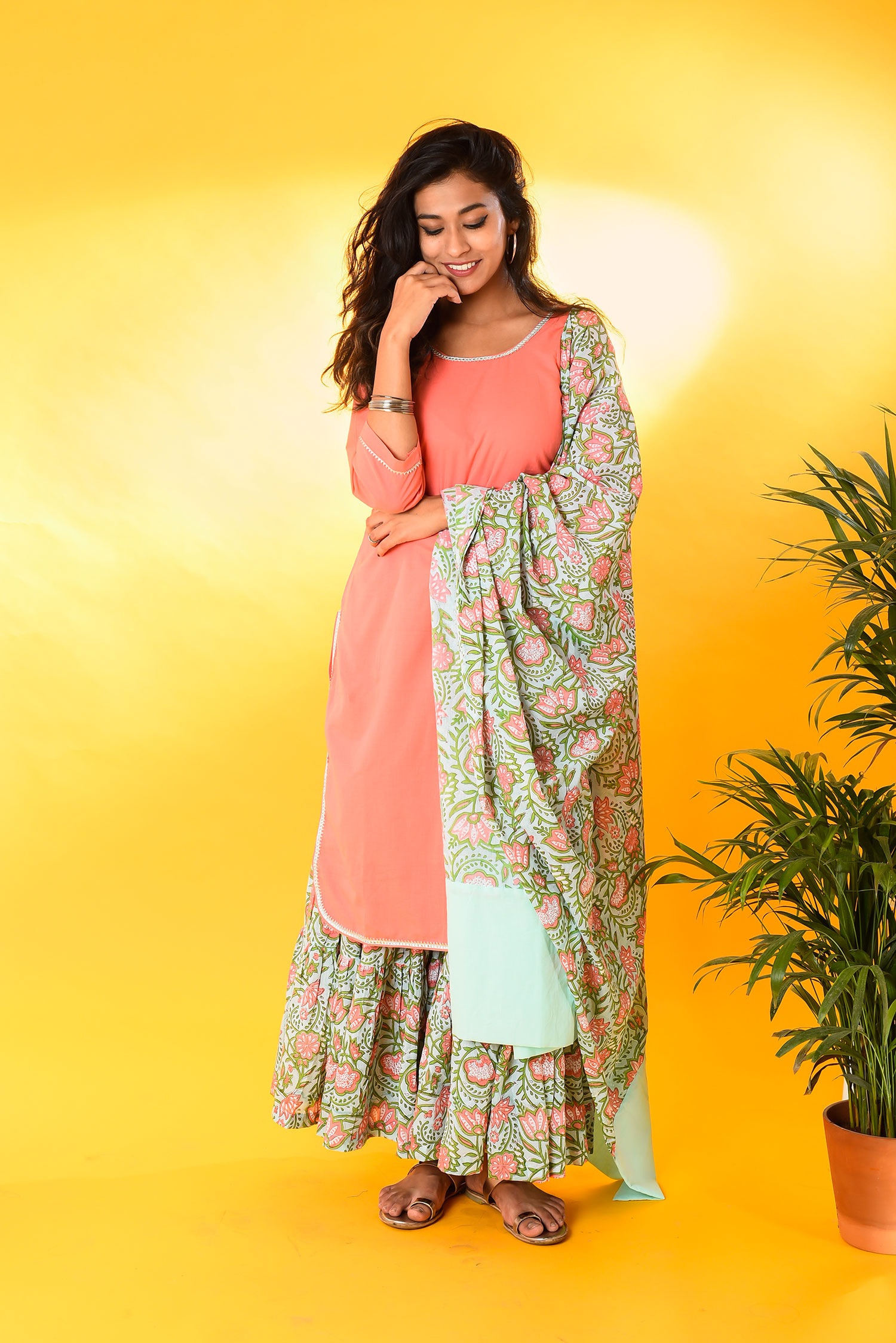 Mint sharara suit set