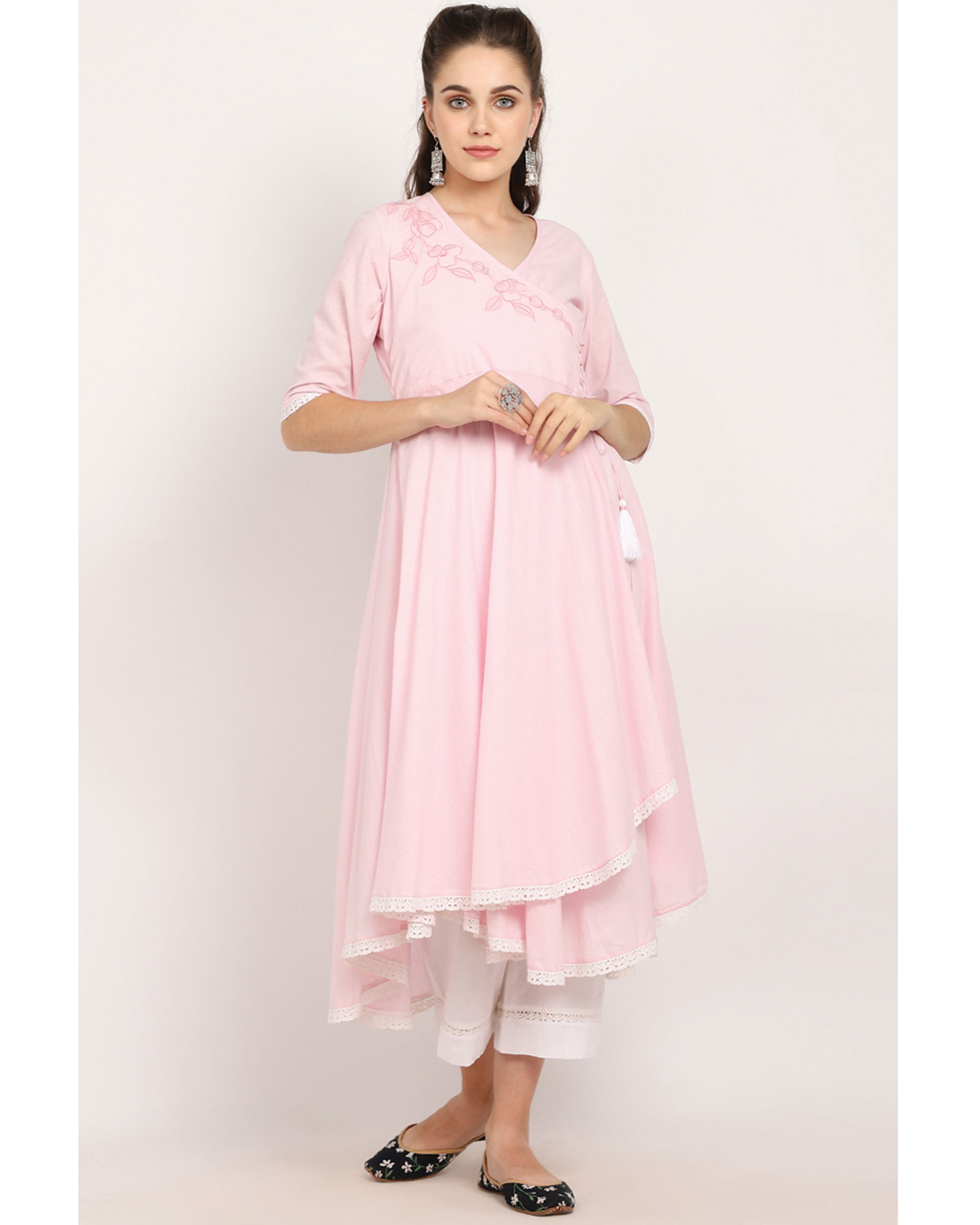 Blush crochet suit set