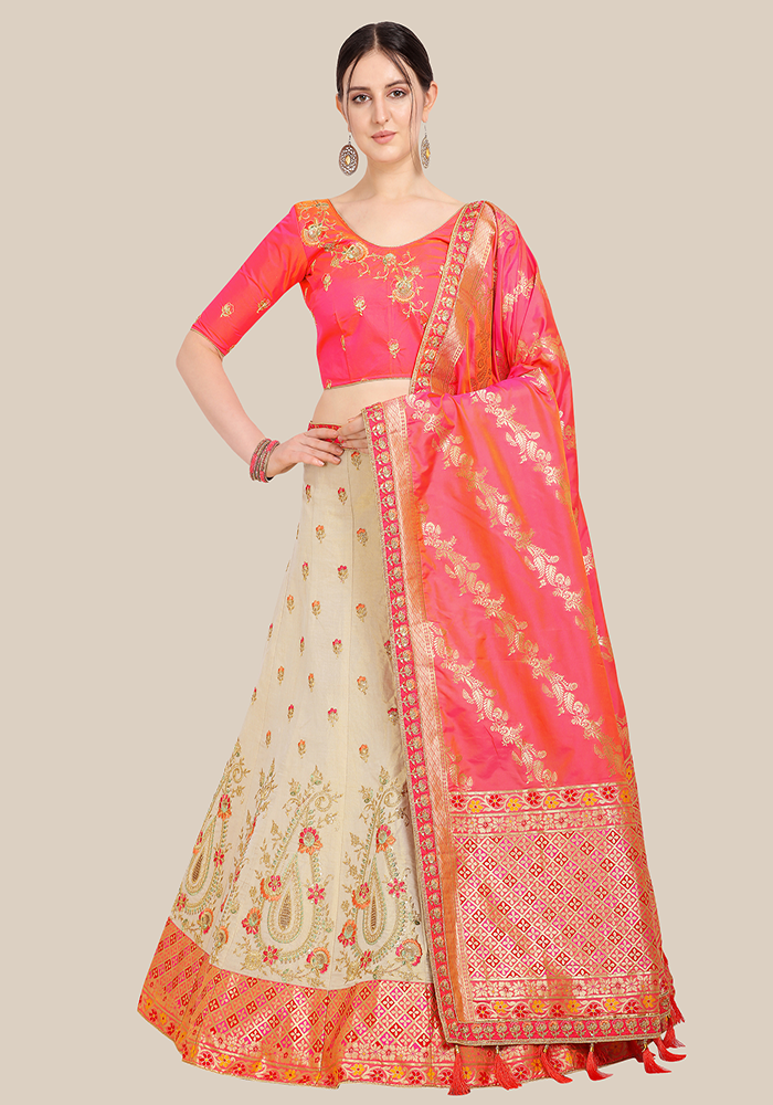 Beign Embellished Semi Stitched Lehenga & Choli with Dupatta