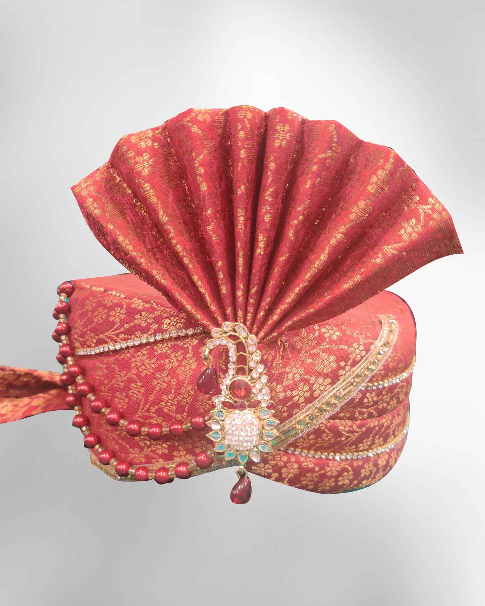 Red Brocade Safa 77305