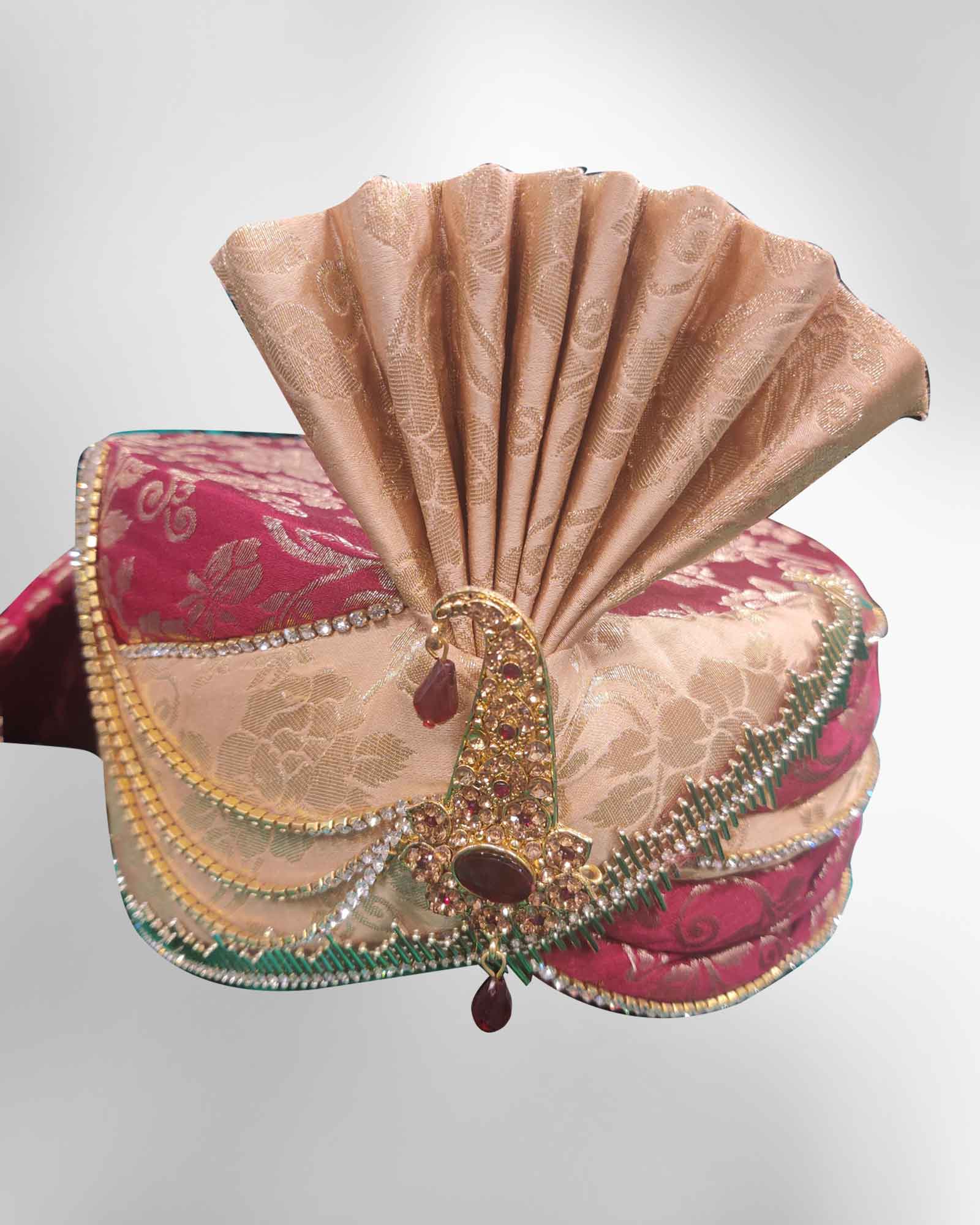 Beige Maroon Safa for Men 87410