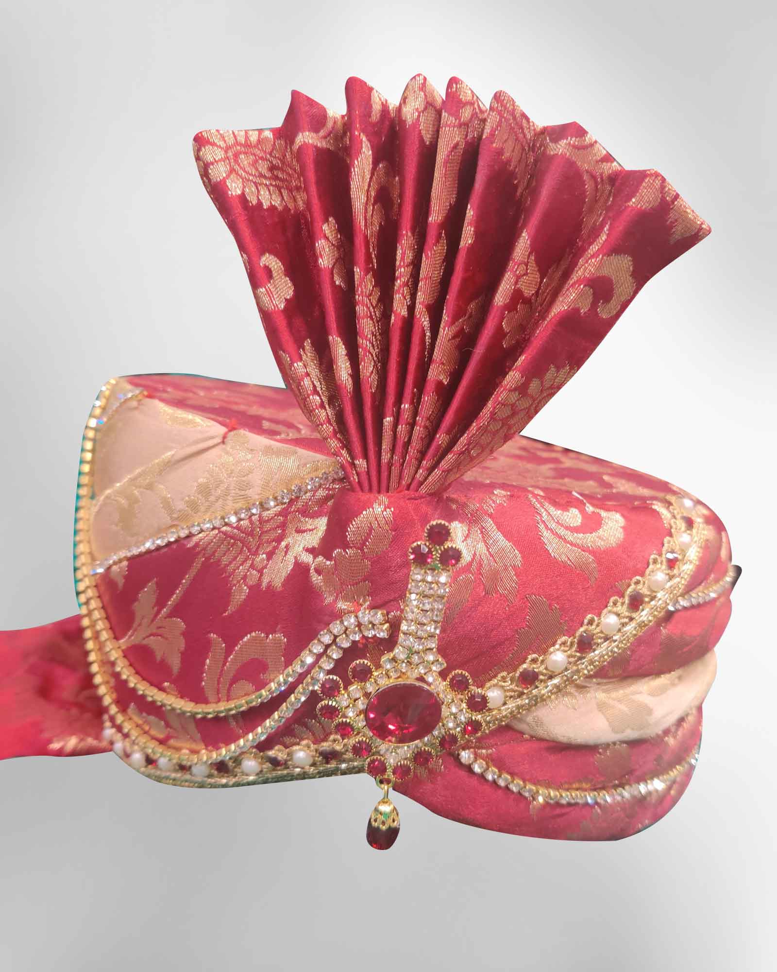 Maroon Beige Safa for Men 87434