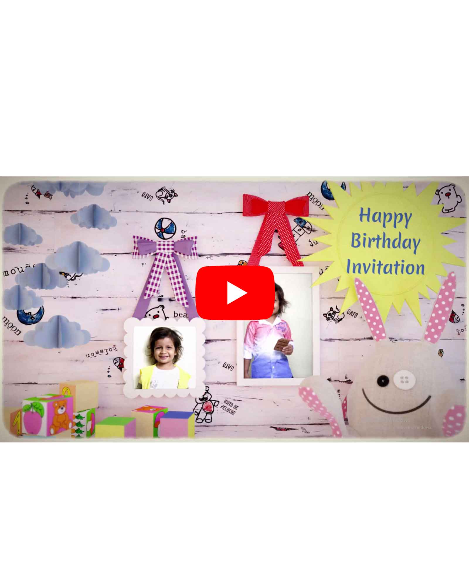 Paper Art Birthday Invitation