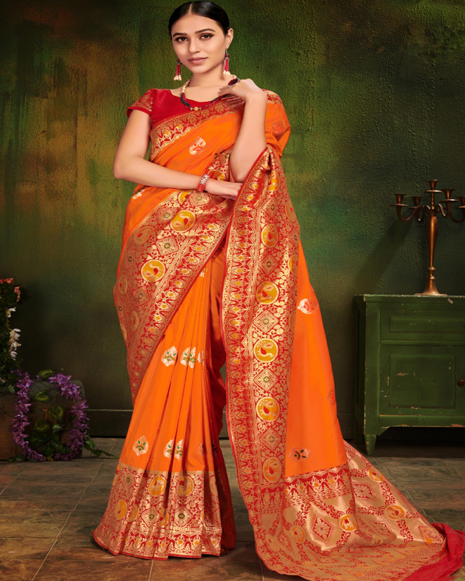 Orange Color Patola Saree