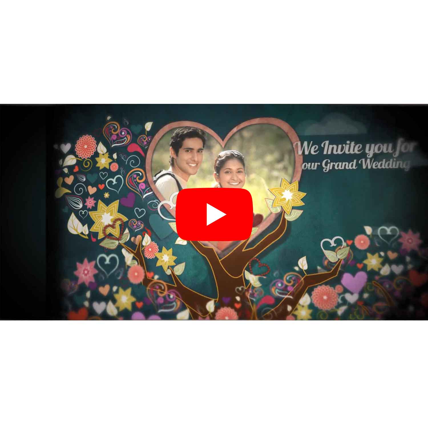 Floral Card Wedding Invitation