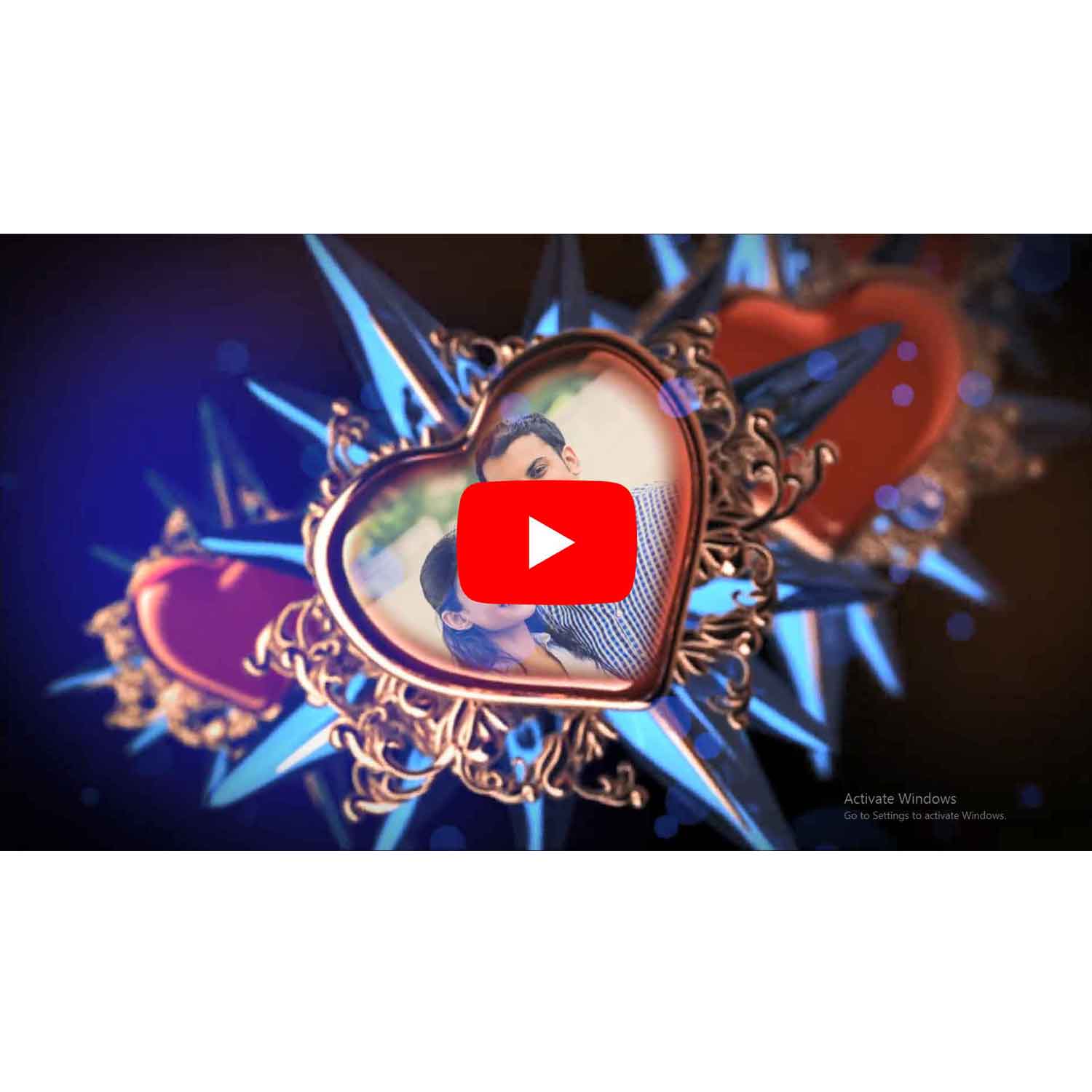 Red Heart Wedding Invitation