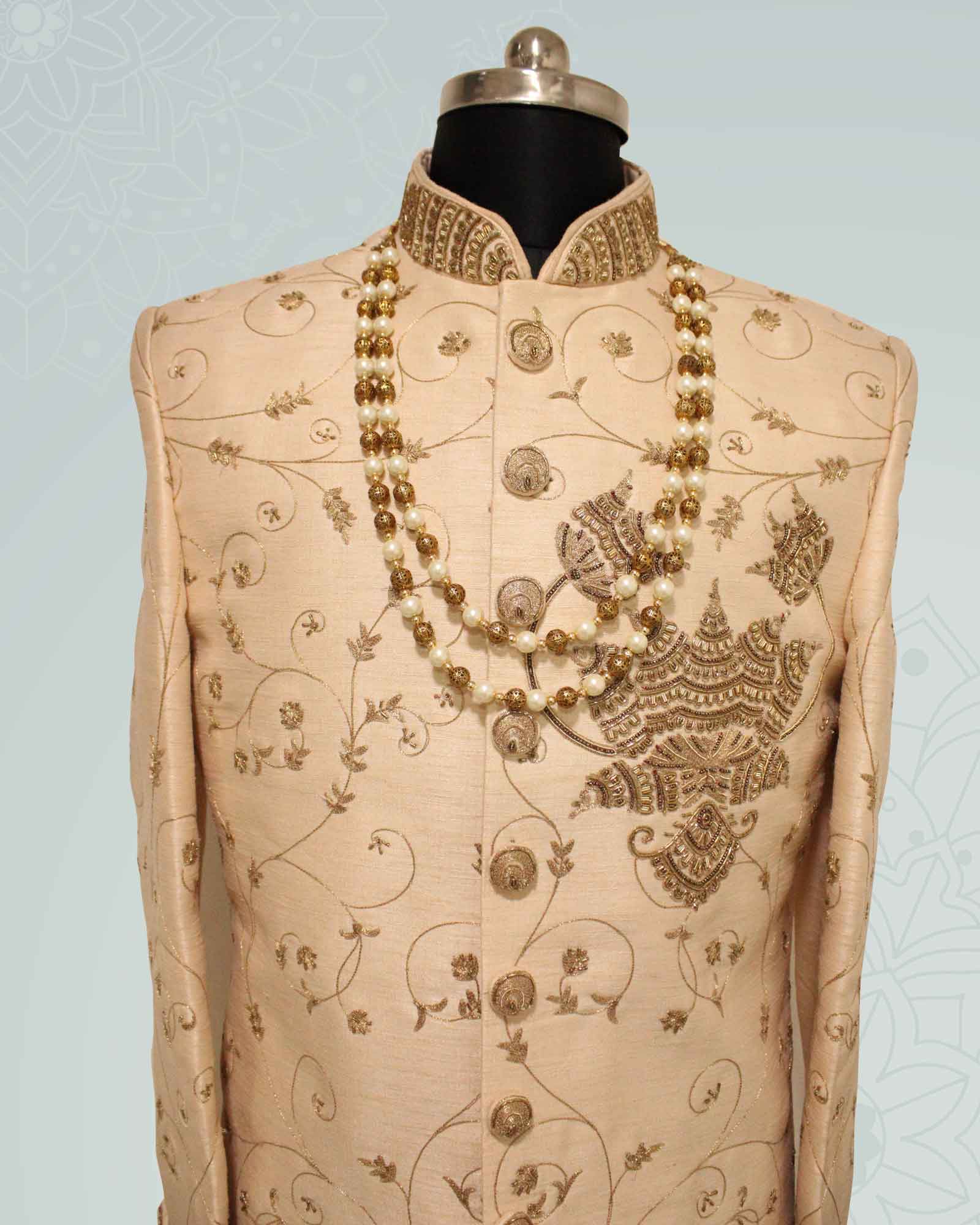 Off White Gold Pearl Mala - LWMMB012