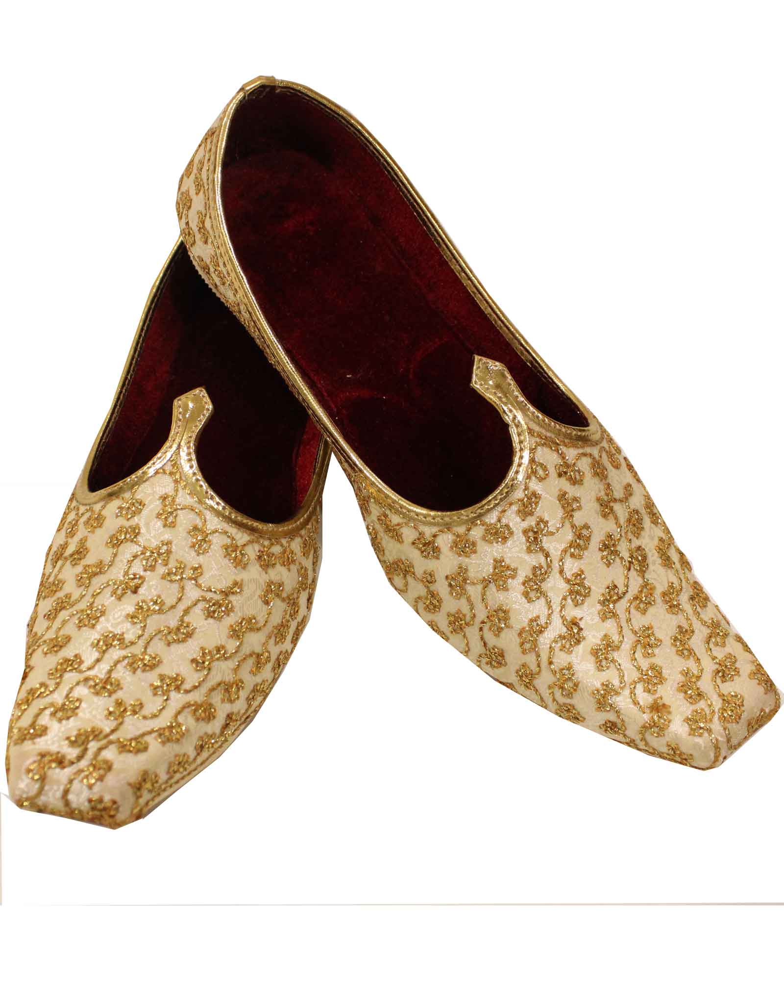 Cream Royal Zari Work Mojri - MJ008