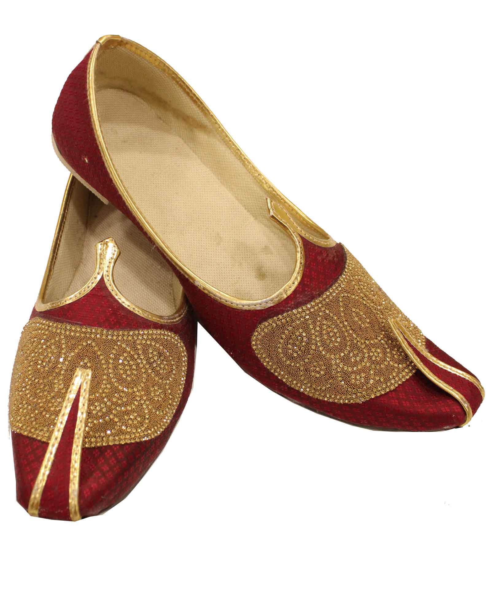 Elegant Maroon Handwork Mojri - MJ020