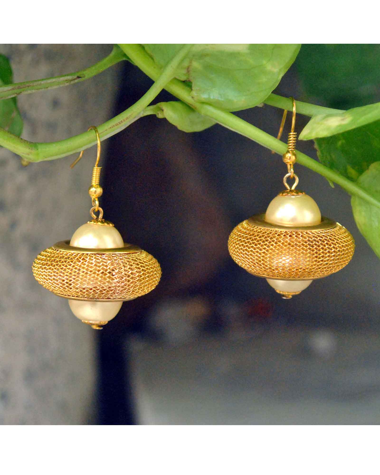 Golden Ufo Earrings