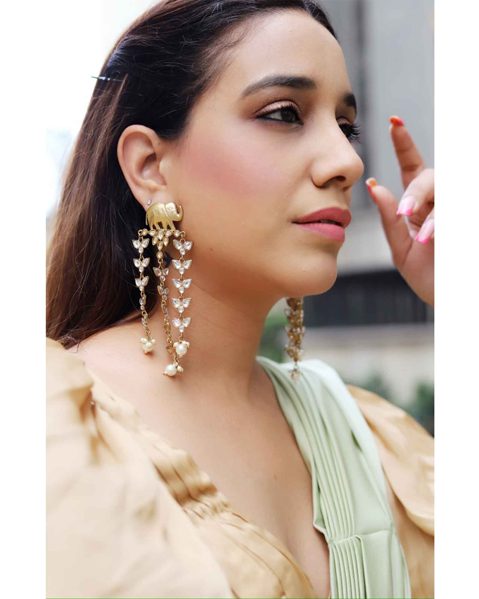 Elephant Design Statement Earrings