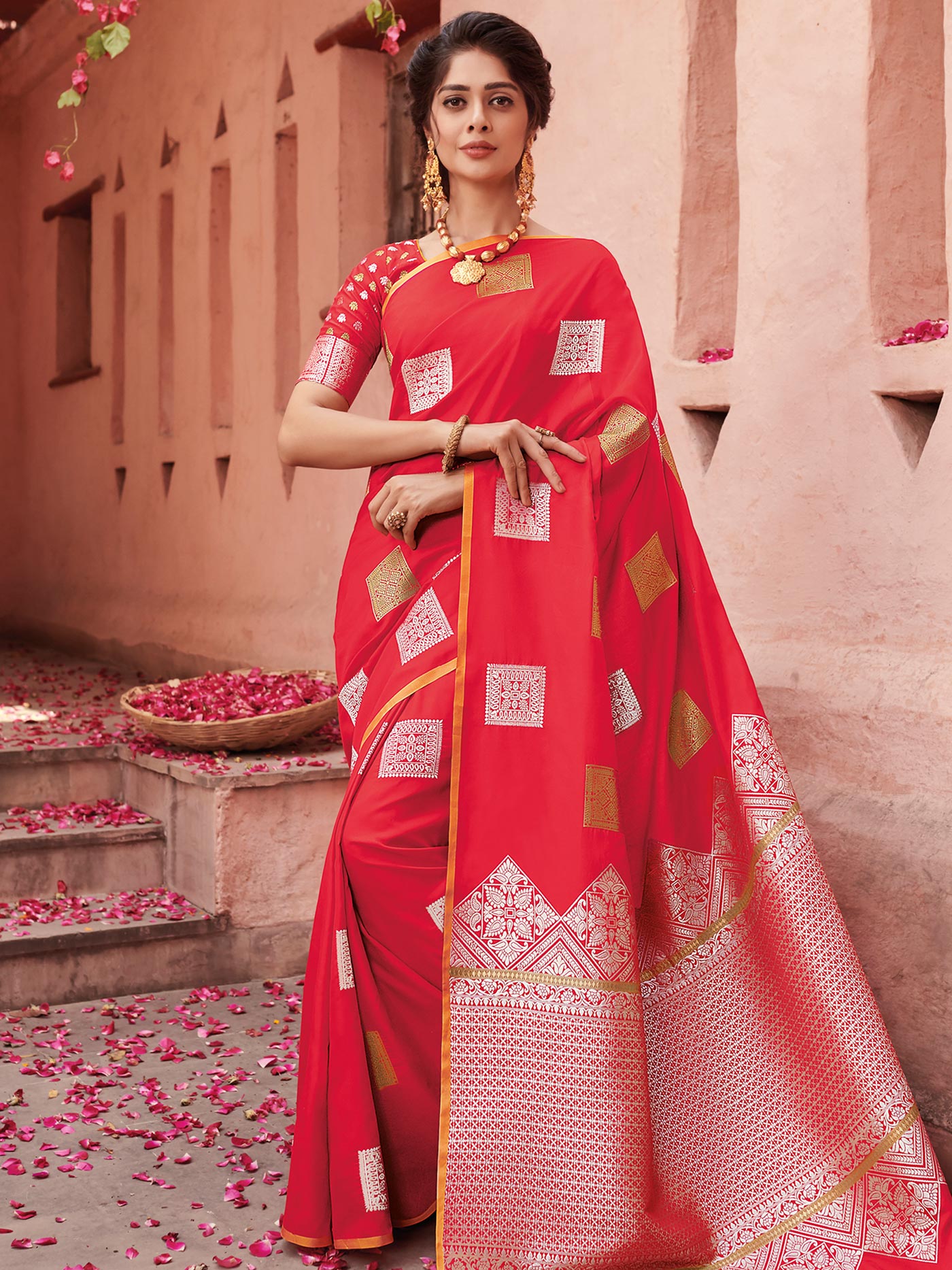 Red Banarasi Saree
