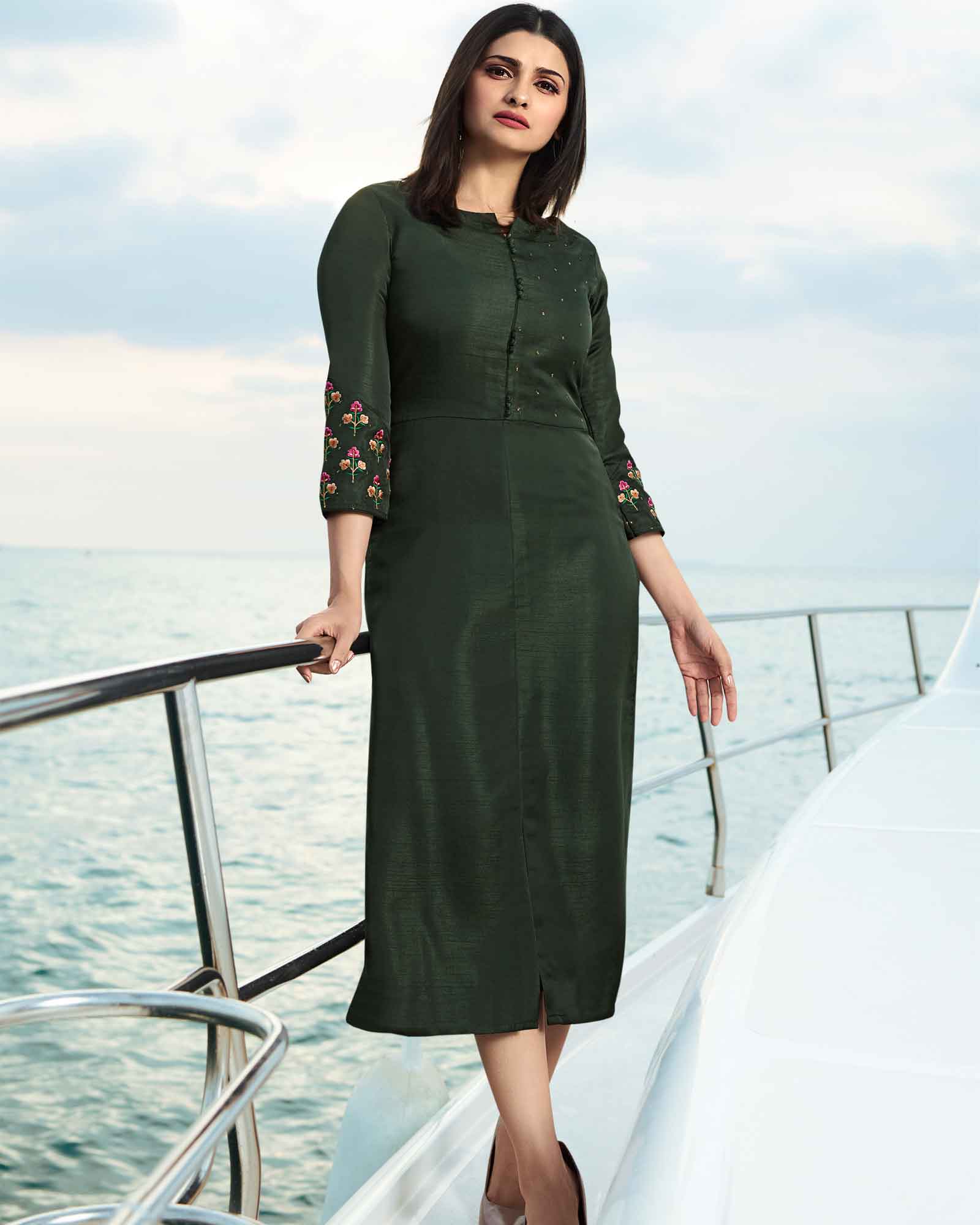 Green Kurta with Zari