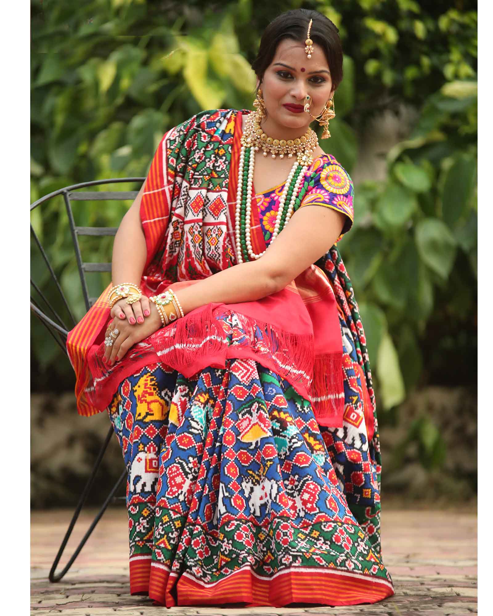 Handcrafted Multi color Traditional Patola Saree 