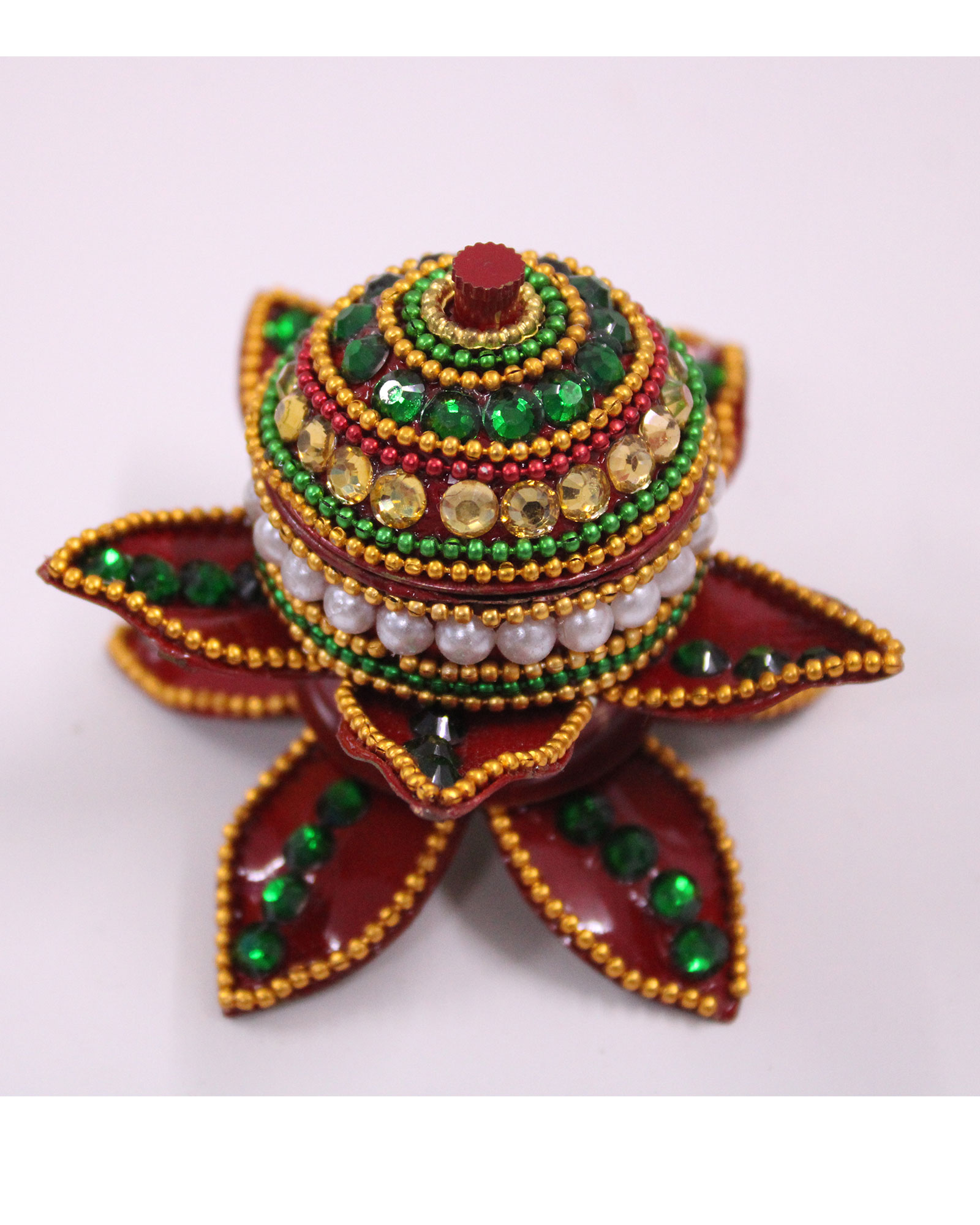 Green Stones and Pearl Beaded Kankavati