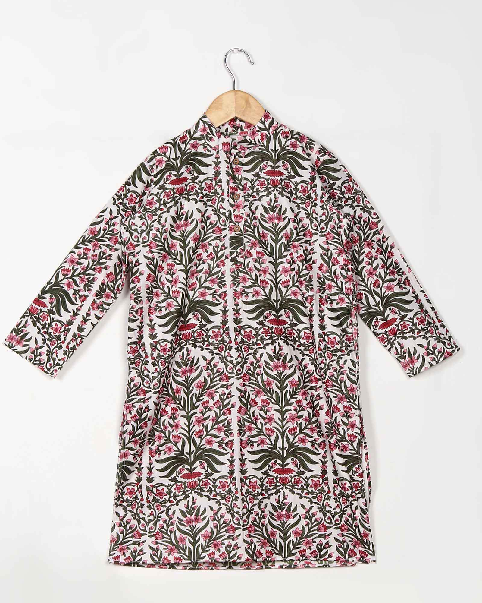 Mughal Hand Block Kurta Set