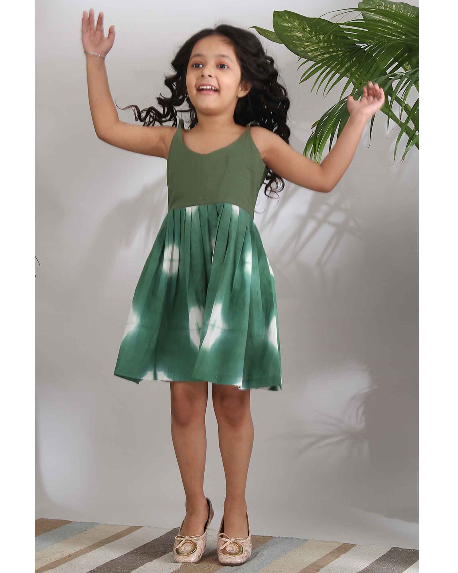 Dark Green Shibori Dress