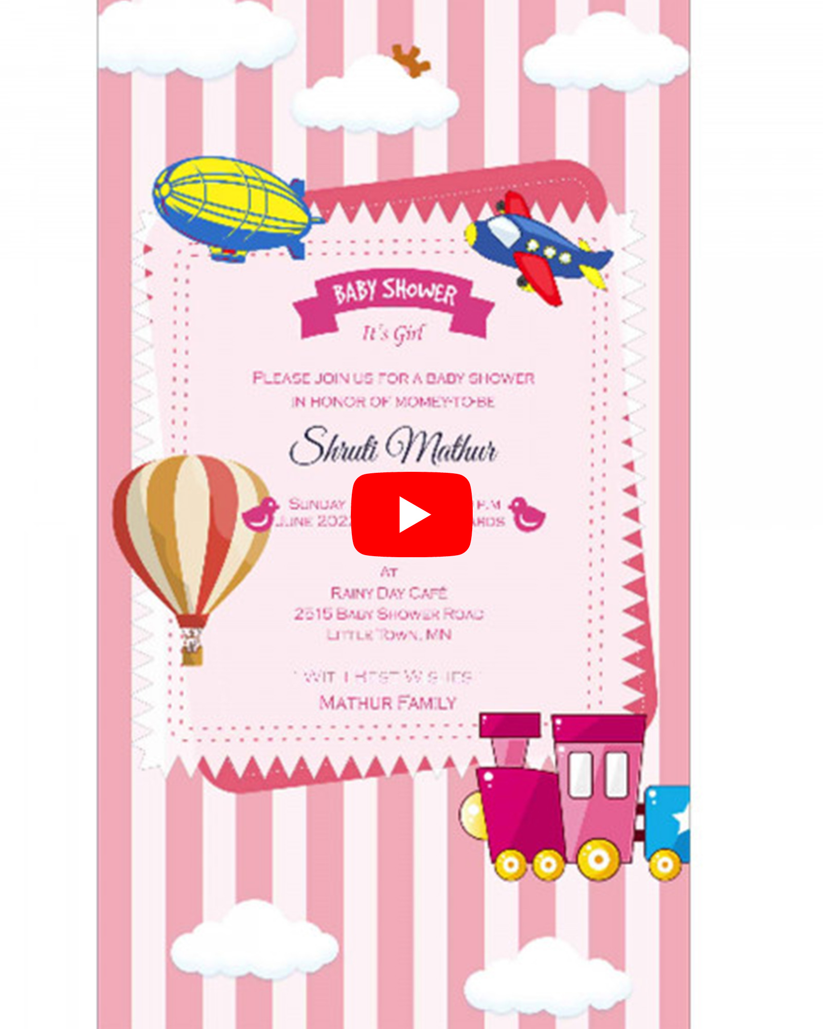 Train Theme Baby Shower video (Baby Shower 3)