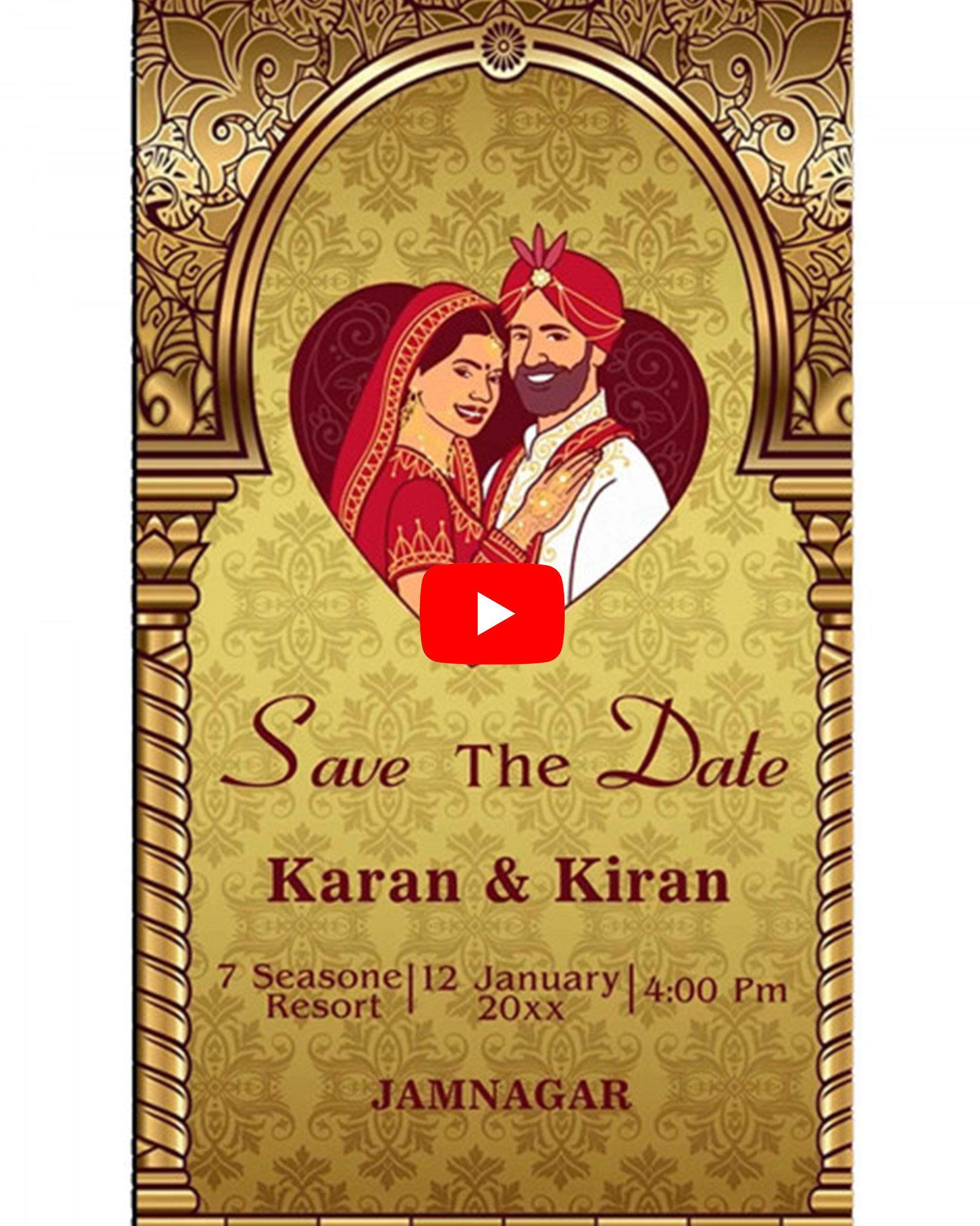 Single Page Save the Date Wedding E-Invitation 