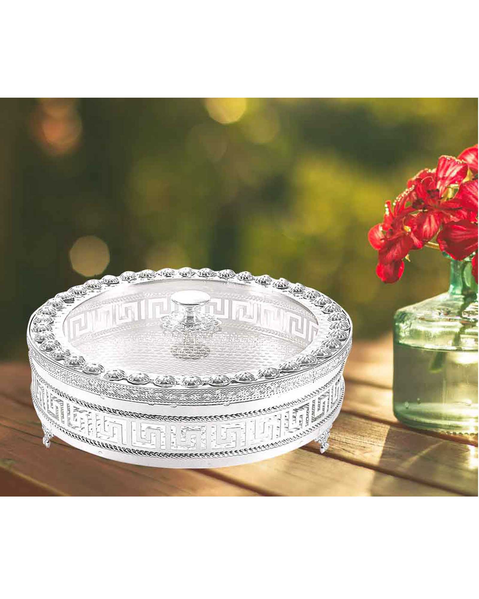 Round Gold Laddu Box 25.5 x 25.5 x 10.5 CM