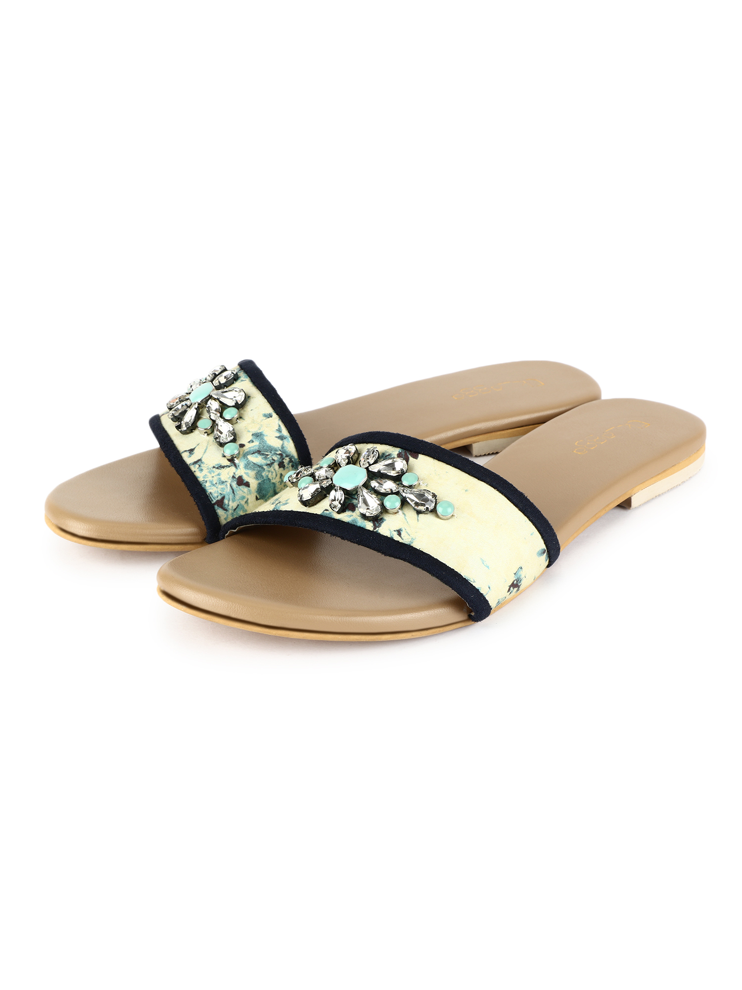 Lime Embellished Flats