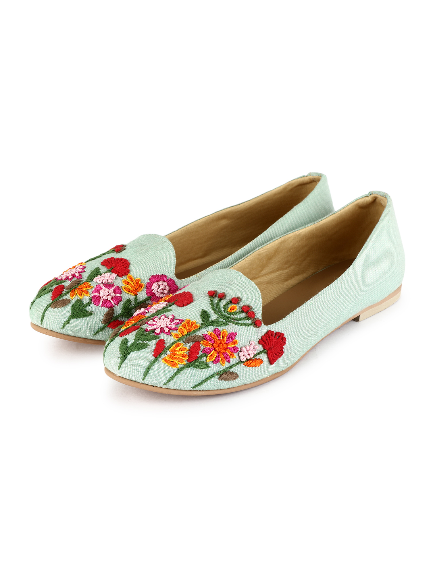 Blue Floral Loafers