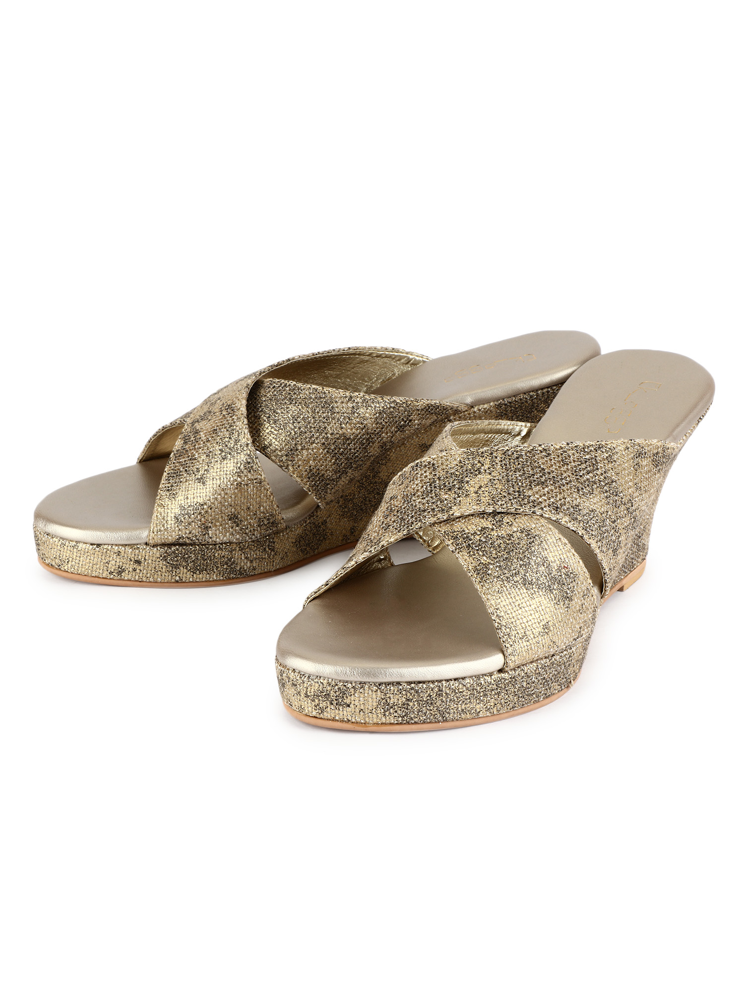Golden Criss Cross Wedges 