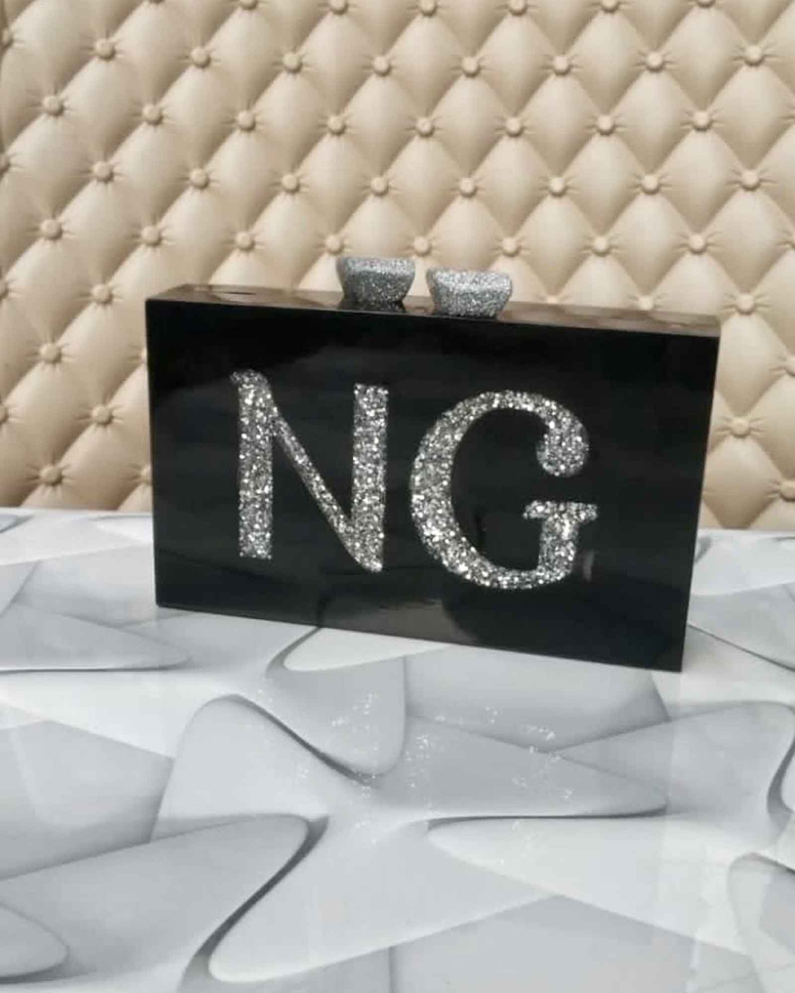 Name Engraved Resin Base Clutch