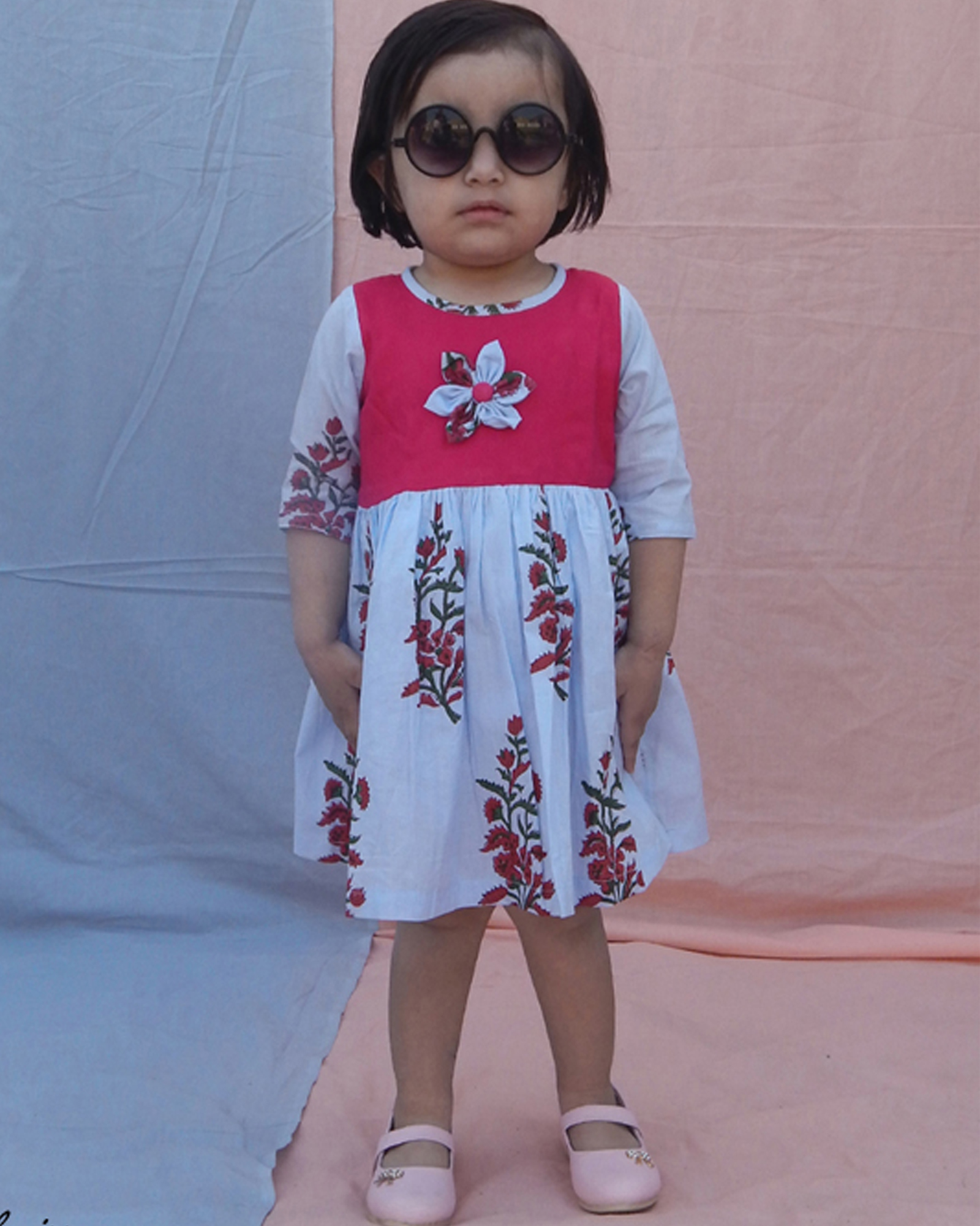 Ice Blue and Hot Pink Margarita Dress