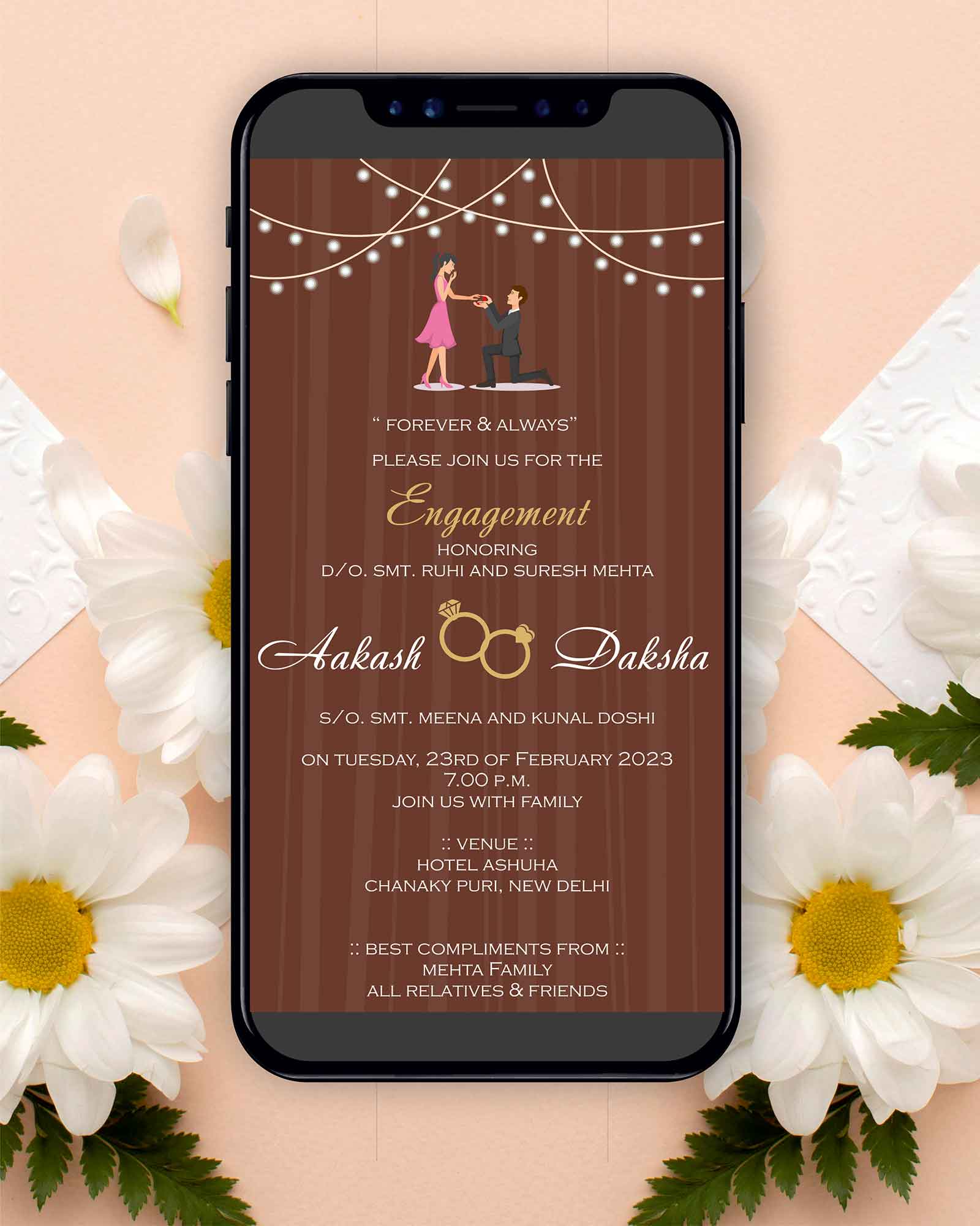 Lights Theme Engagement E-Card