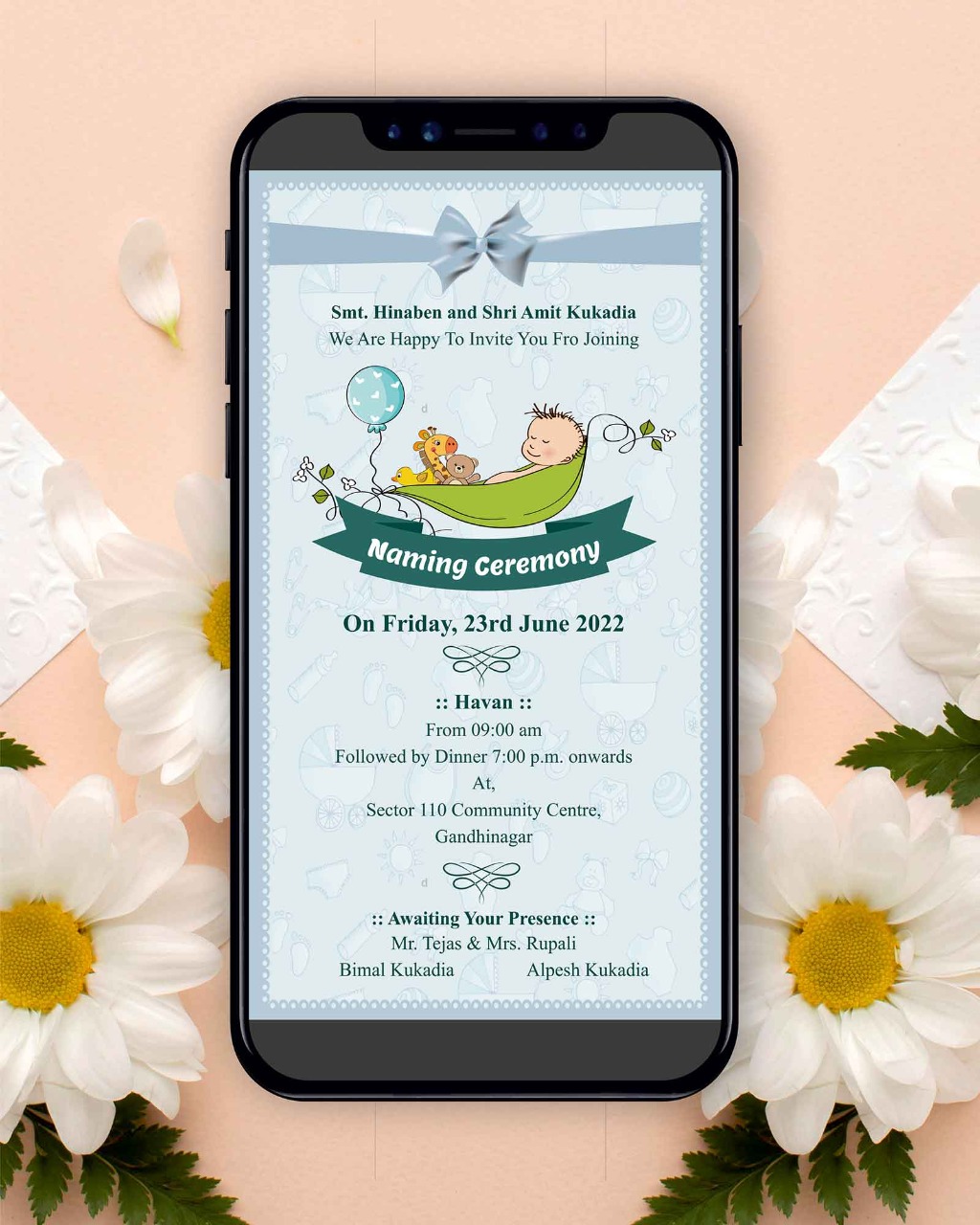 Baby Boy Naming Ceremony E-Card