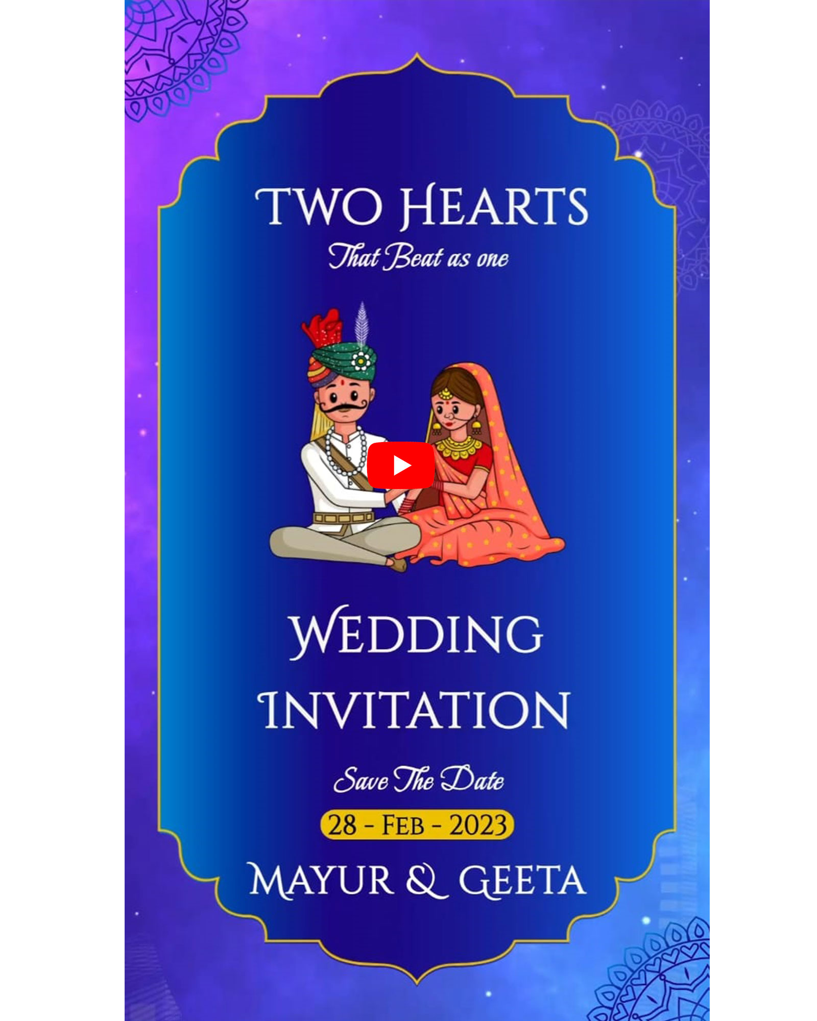 Traditional Mandap Theme Wedding E-Invitation (Wedding 8)
