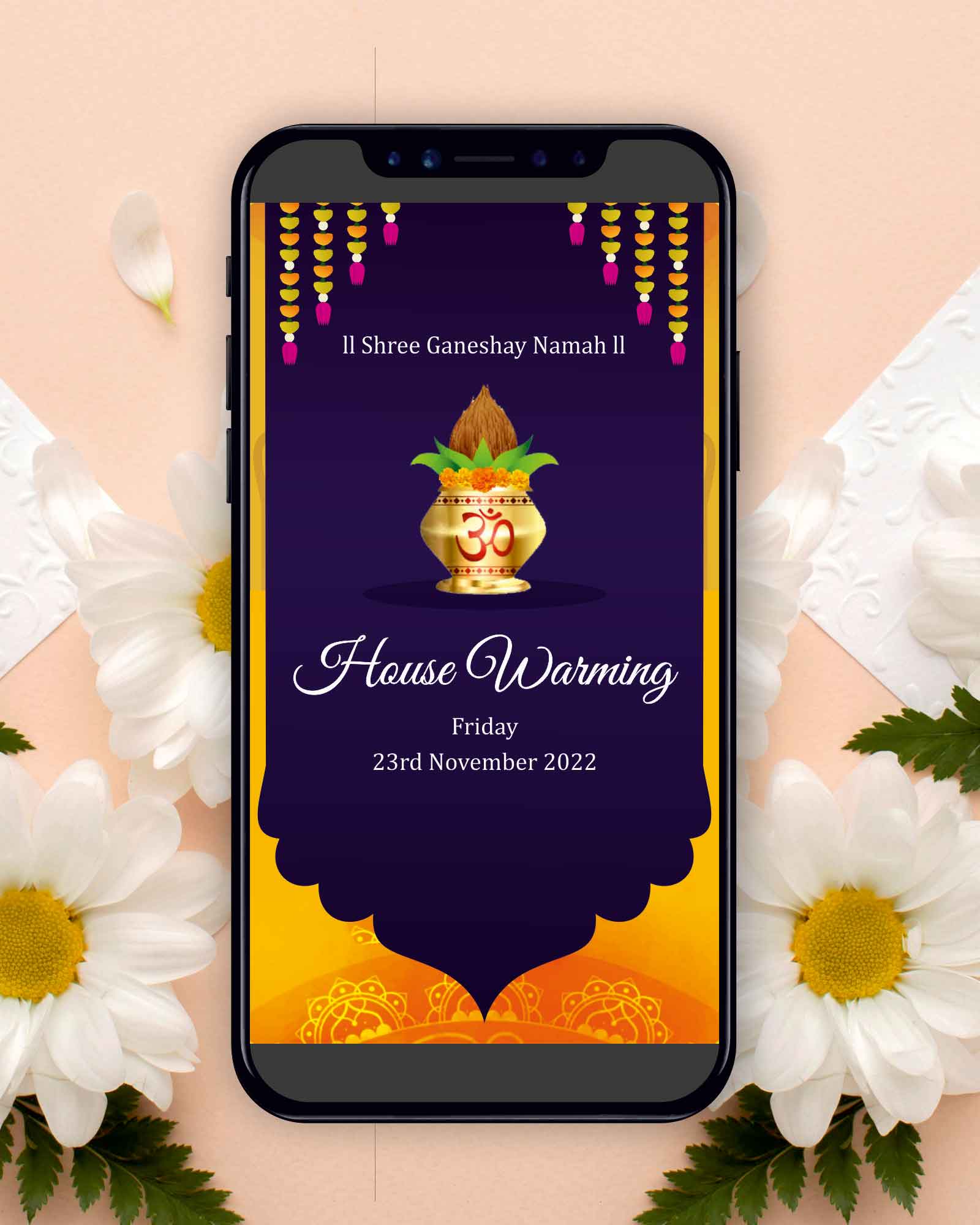 PDF Kalash Theme House Warming Party E invite