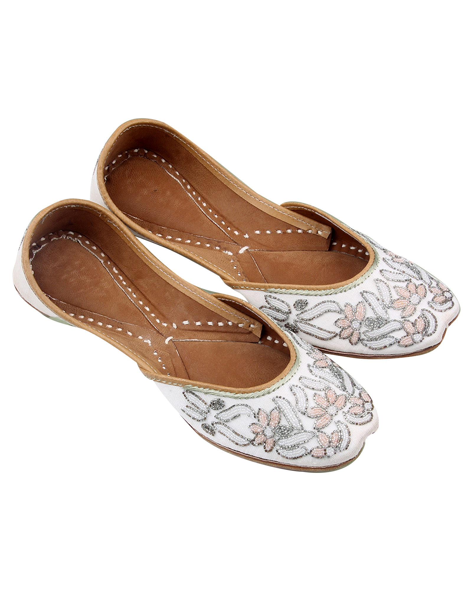 White Peach glorious Juttis