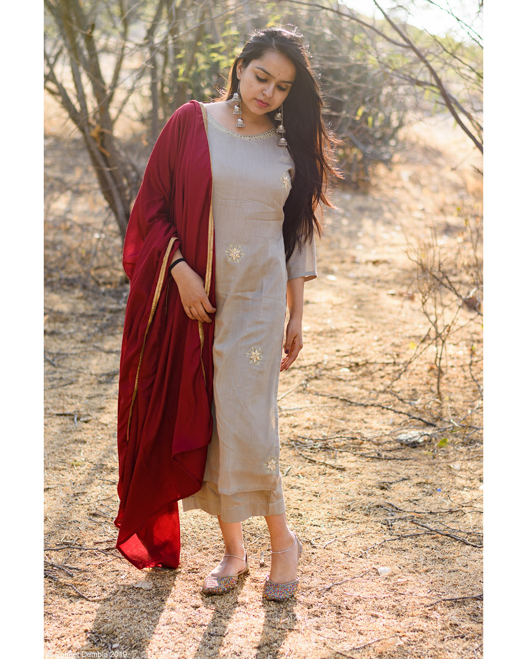 Culotte Chicku Kurta Set with Dupatta