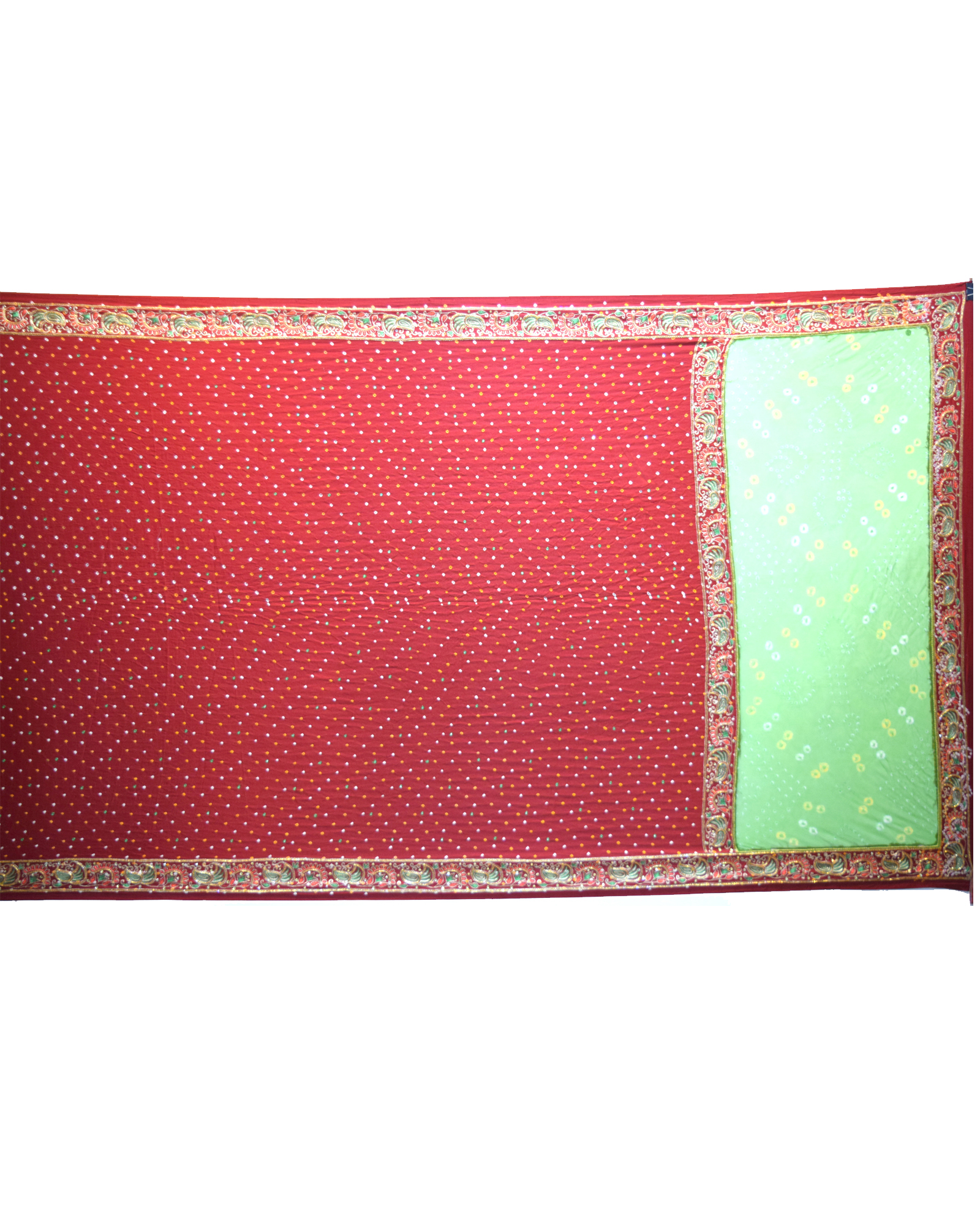 All Over Red Dani Fancy Design Gaji Silk Gharchola